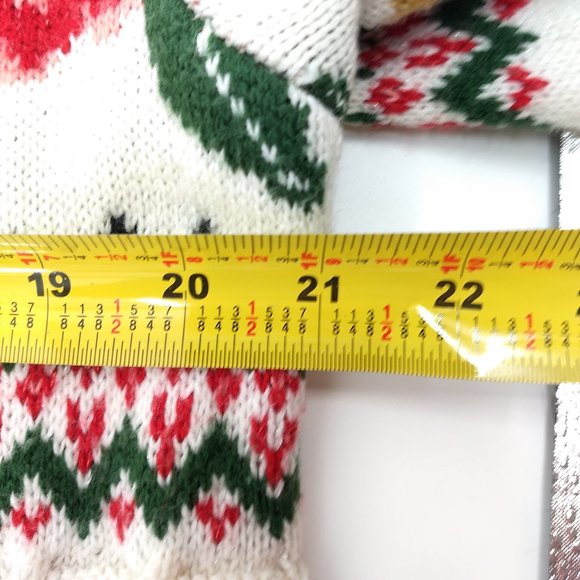 Cable Knit Sweater Nordic Ski Women M White Red - Picture 6 of 7